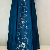 PURE CHINON INDO-FUSION GOWN - Navy Blue - 42