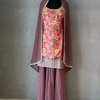 INDO FUSION SHARARA SET - Dark lavender - 38