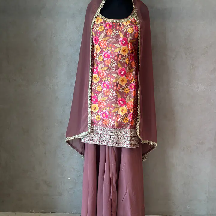 INDO FUSION SHARARA SET - Dark lavender - 38