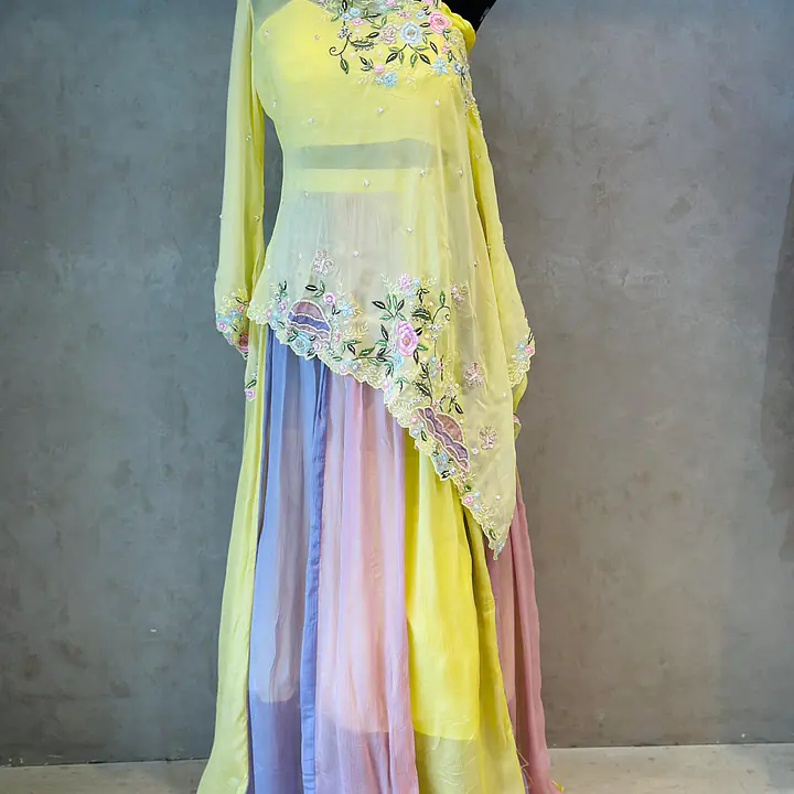 BEAUTIFUL INDO FUSION LEHNGA SET - 36