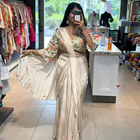 PRE-DRAPED SAREE IN HANDWORK - 36