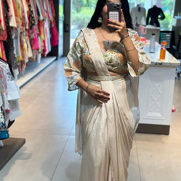 PRE-DRAPED SAREE IN HANDWORK - 38