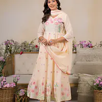 BEAUTIFUL EMBROIDERED MUL ANARKALI SUIT - 42