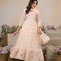 BEAUTIFUL EMBROIDERED MUL ANARKALI SUIT - 44