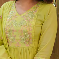 BEAUTIFUL EMBROIDERED MUL COTTON SUIT - 42