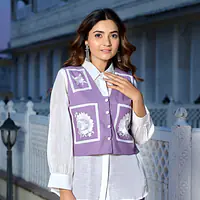 TRENDY JACKET CO-ORD SET - LAVENDER - 40