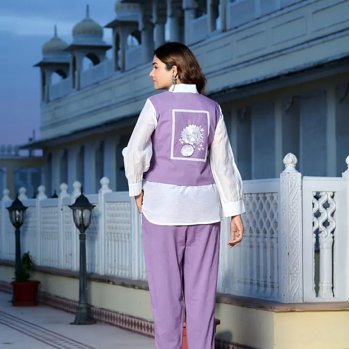 TRENDY JACKET CO-ORD SET - LAVENDER - 44