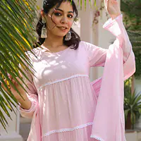 SUMMER SPECIAL ANARKALI GOWN SUIT - BABY PINK - 40