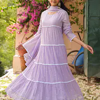 SUMMER SPECIAL ANARKALI GOWN SUIT - BABY PINK - 44