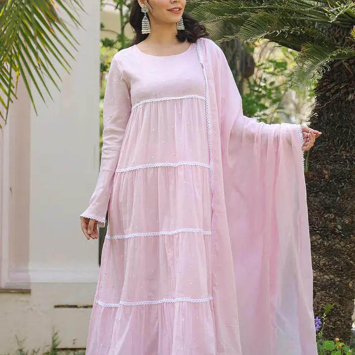 SUMMER SPECIAL ANARKALI GOWN SUIT - WHITE - 42