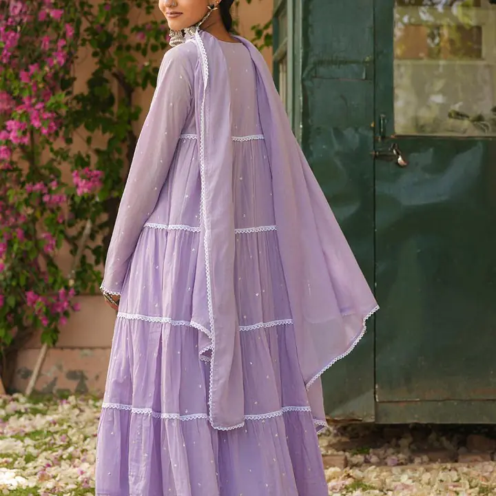 SUMMER SPECIAL ANARKALI GOWN SUIT - WHITE - 44