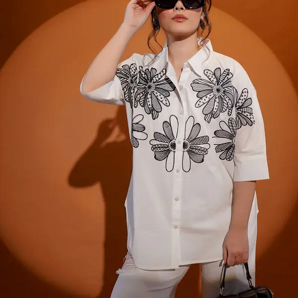 EMBROIDERED LOSE FIT SHIRT - 36