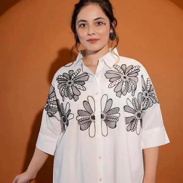 EMBROIDERED LOSE FIT SHIRT - 38