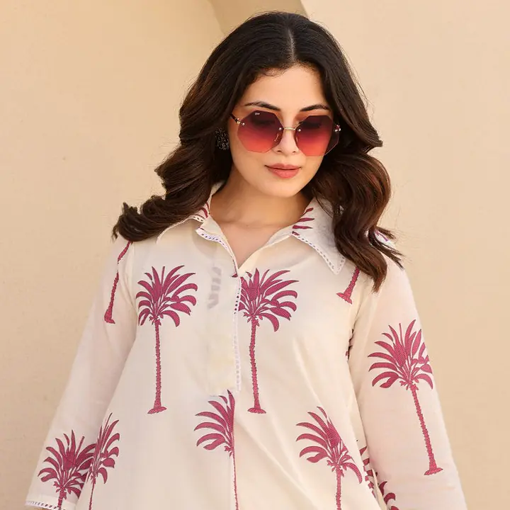 TRENDY MUL COTTON SET - Wine - 40