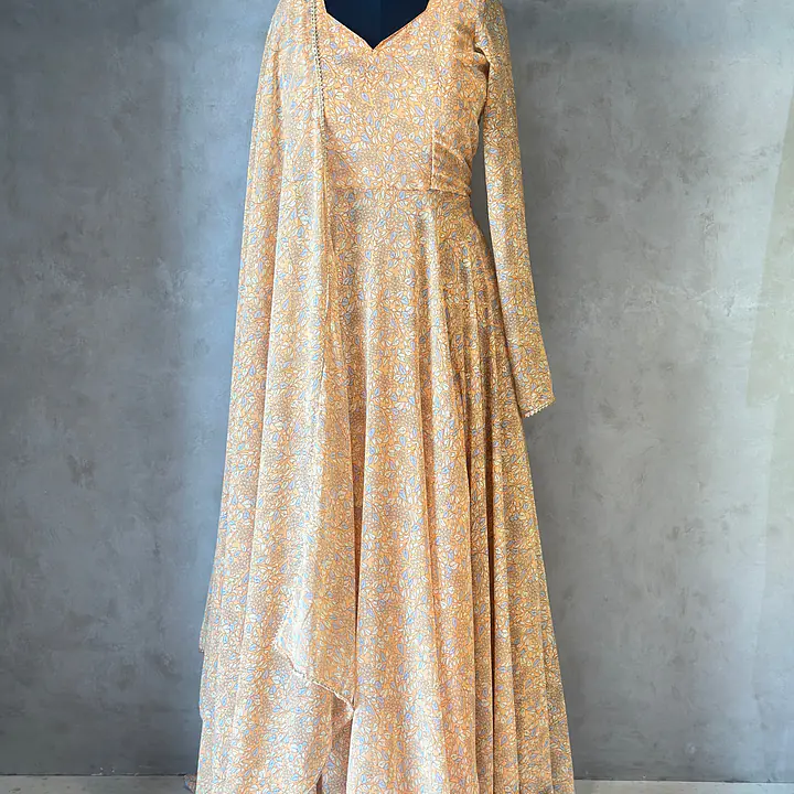 LONG FLORAL ANARKALI SUIT - 38