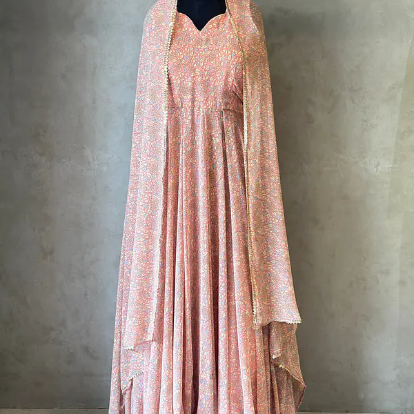 LONG FLORAL ANARKALI SUIT - 38