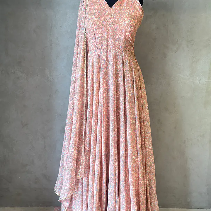 LONG FLORAL ANARKALI SUIT - 40