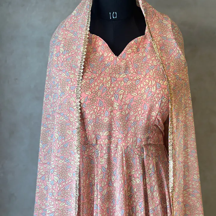 LONG FLORAL ANARKALI SUIT - 44