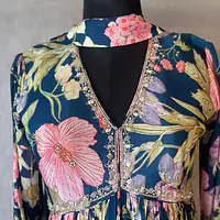PURE CHINON HANDWORK GOWN - 42