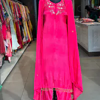 A LINE HANDWORK SUIT SET - Rani Pink - 40