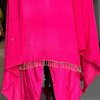 A LINE HANDWORK SUIT SET - Rani Pink - 44