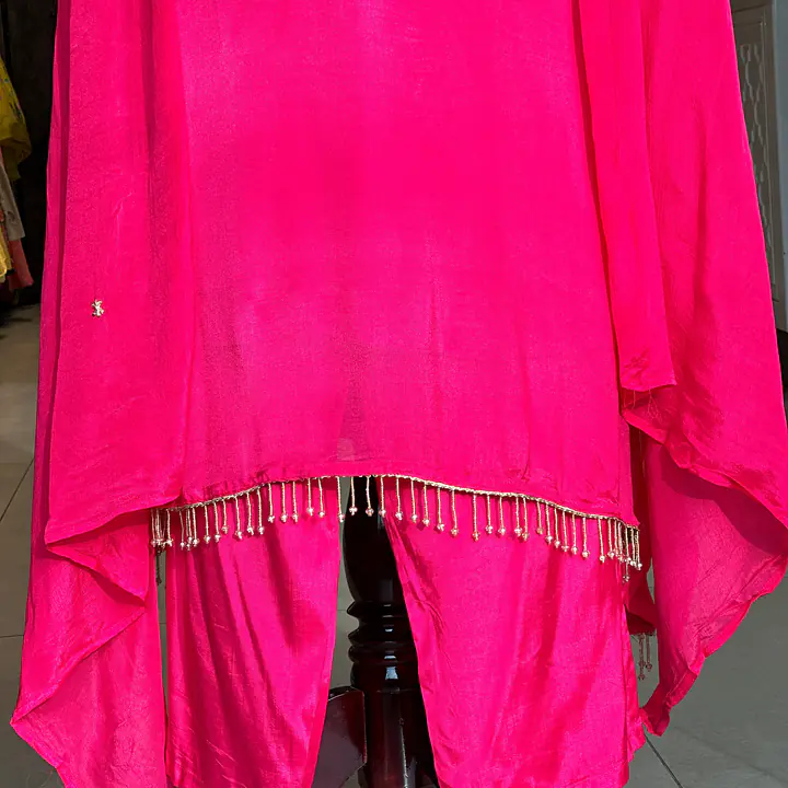A LINE HANDWORK SUIT SET - Rani Pink - 44
