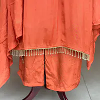 PURE CHINON HANDWORK SUIT - 40 - Rusty orange