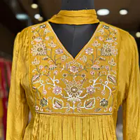 PURE CHINON HANDWORK SUIT - Yellow - 42