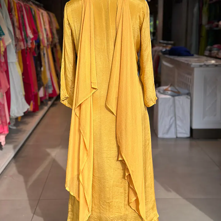 PURE CHINON HANDWORK SUIT - Yellow - 44