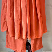 PURE CHINON HANDWORK SUIT - Rust orange - 40