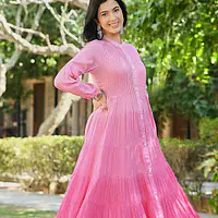 OMBRE MULMUL FLAIRED GOWN - Orange - 42