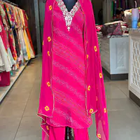 ZARDOSI HANDWORK BHANDEJ SUIT SET - Rani - 38