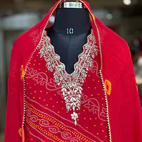 ZARDOSI HANDWORK BHANDEJ SUIT SET - Red - 44