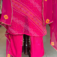 ZARDOSI HANDWORK BHANDEJ SUIT SET - Rani - 42