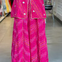 BHANDEJ SPECIAL HANDWORK SKIRT SET - Red - 40