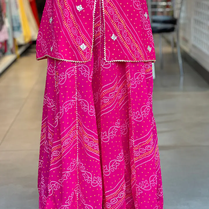 BHANDEJ SPECIAL HANDWORK SKIRT SET - Red - 40