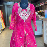 BHANDEJ SPECIAL HANDWORK SKIRT SET - Red - 42