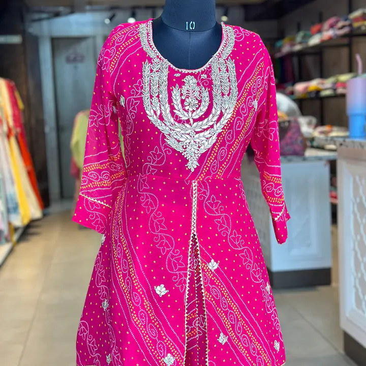 BHANDEJ SPECIAL HANDWORK SKIRT SET - Red - 42