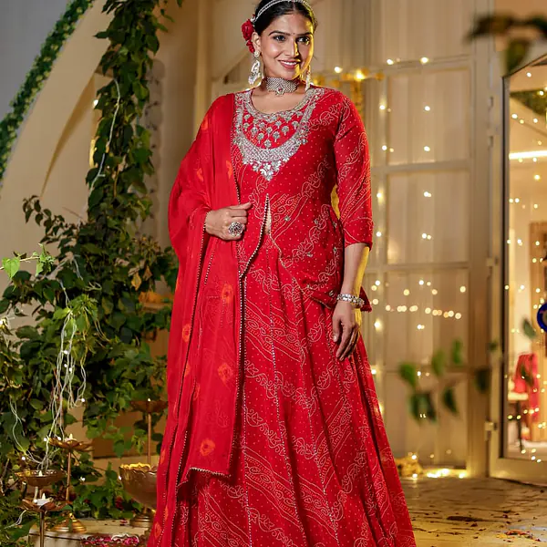BHANDEJ SPECIAL HANDWORK SKIRT SET - Rani - 38