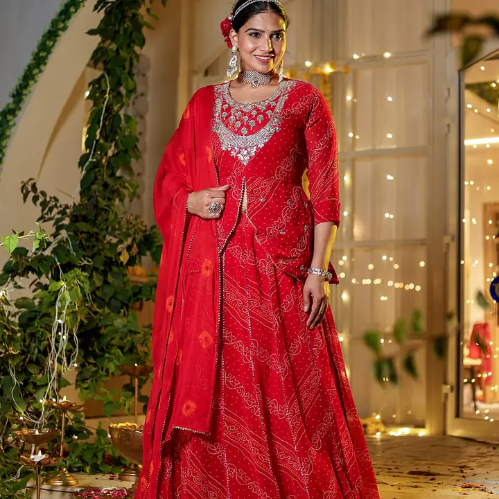 BHANDEJ SPECIAL HANDWORK SKIRT SET - Rani - 38