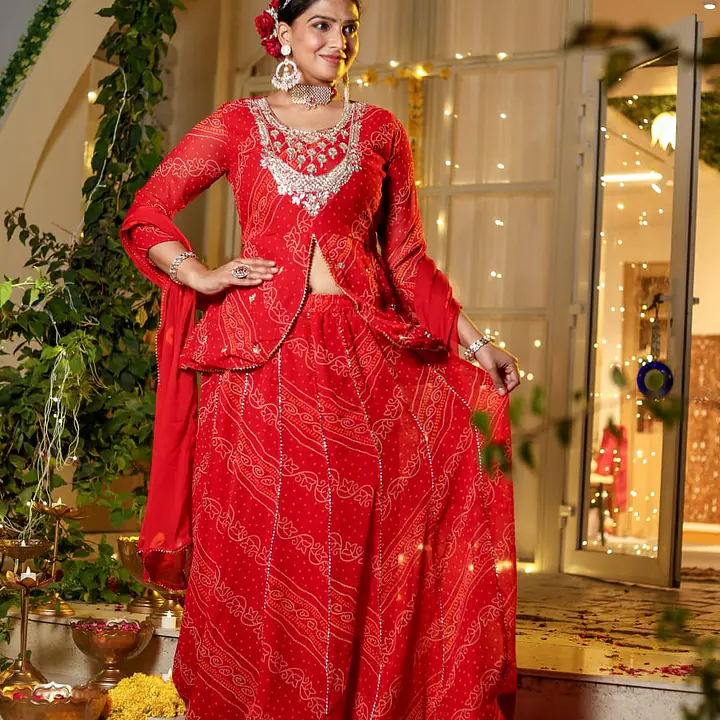 BHANDEJ SPECIAL HANDWORK SKIRT SET - Rani - 44