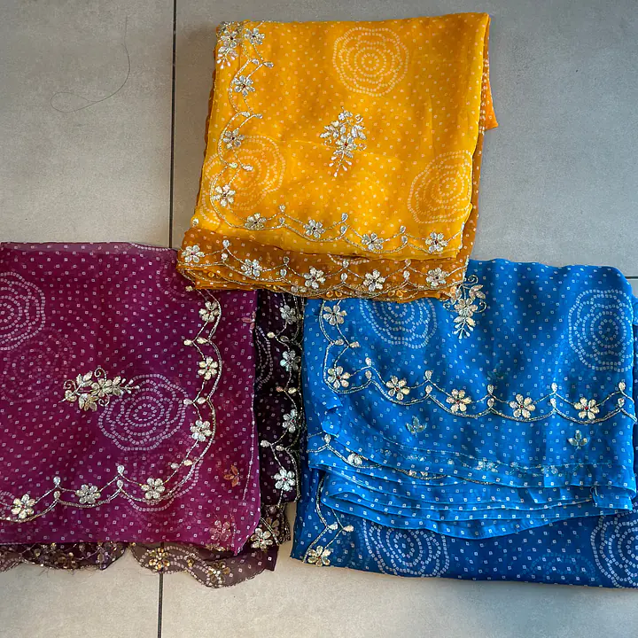 OMBRÉ BHANDEJ HANDWORK SAREE - Yellow