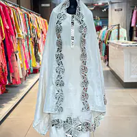 BEAUTIFUL PURE ZAR TISSUE SUIT SET - Off White - 38