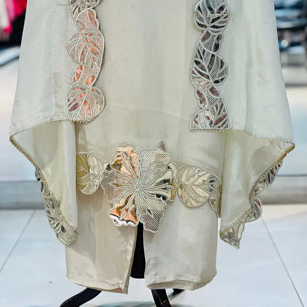 BEAUTIFUL PURE ZAR TISSUE SUIT SET - Light Peach - 38