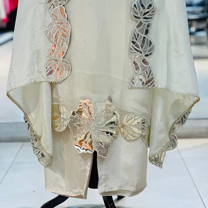 BEAUTIFUL PURE ZAR TISSUE SUIT SET - Light Peach - 38