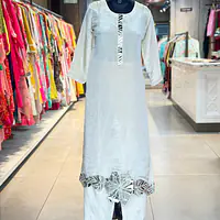 BEAUTIFUL PURE ZAR TISSUE SUIT SET - Off White - 40