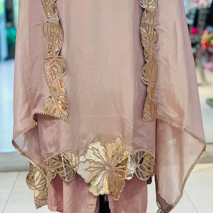 BEAUTIFUL PURE ZAR TISSUE SUIT SET - Light Peach - 44