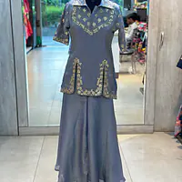 PURE ZARI HANDWORK CO-ORD SET - Brown - 44