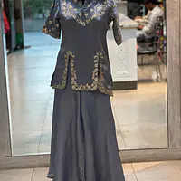 PURE ZARI HANDWORK CO-ORD SET - Ice Blue - 42