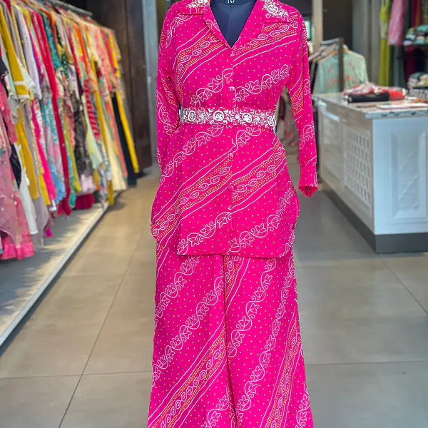 BHANDEJ HANDWORK CO-ORD SET - Red - 38